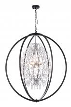 Lit Up Lighting LIT5835BK+CH - 36,12x50W G9 pendant in black finish